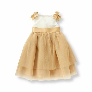 Janie & Jack FOREVER ROSE 6 Metallic Gold Tulle Dress $109